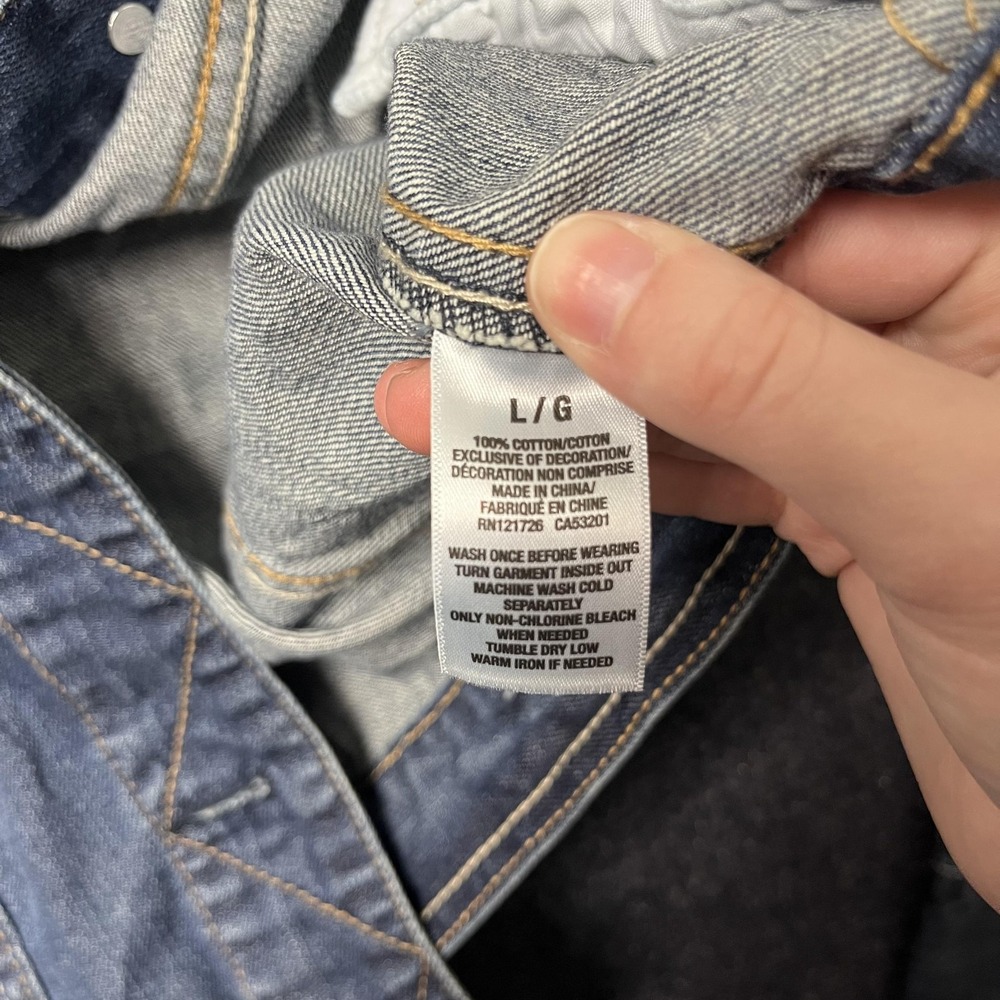 Y2K Aeropostale Cropped Denim Jacket Womens Large Button Front Collared Spring - Picture 4 of 8